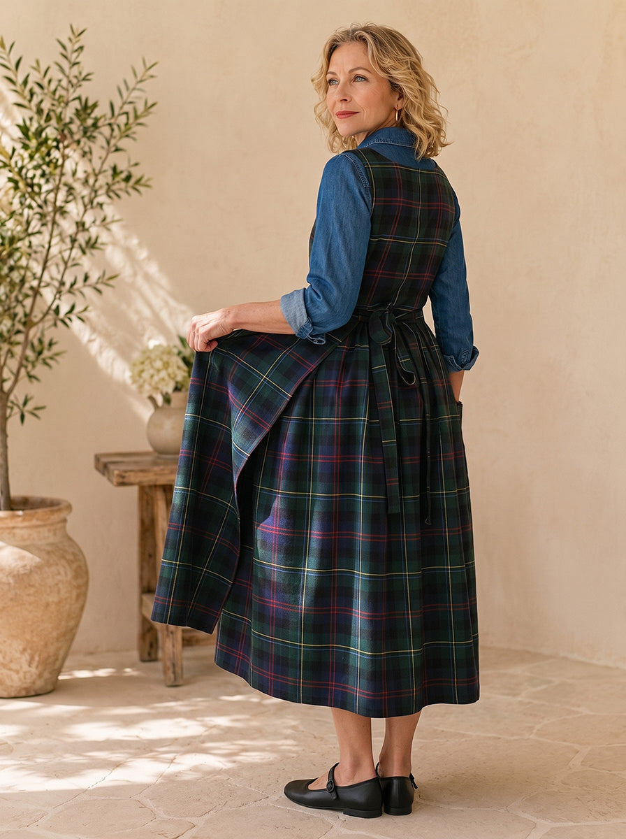 Heritage Tartan Cotton Pinafore Apron