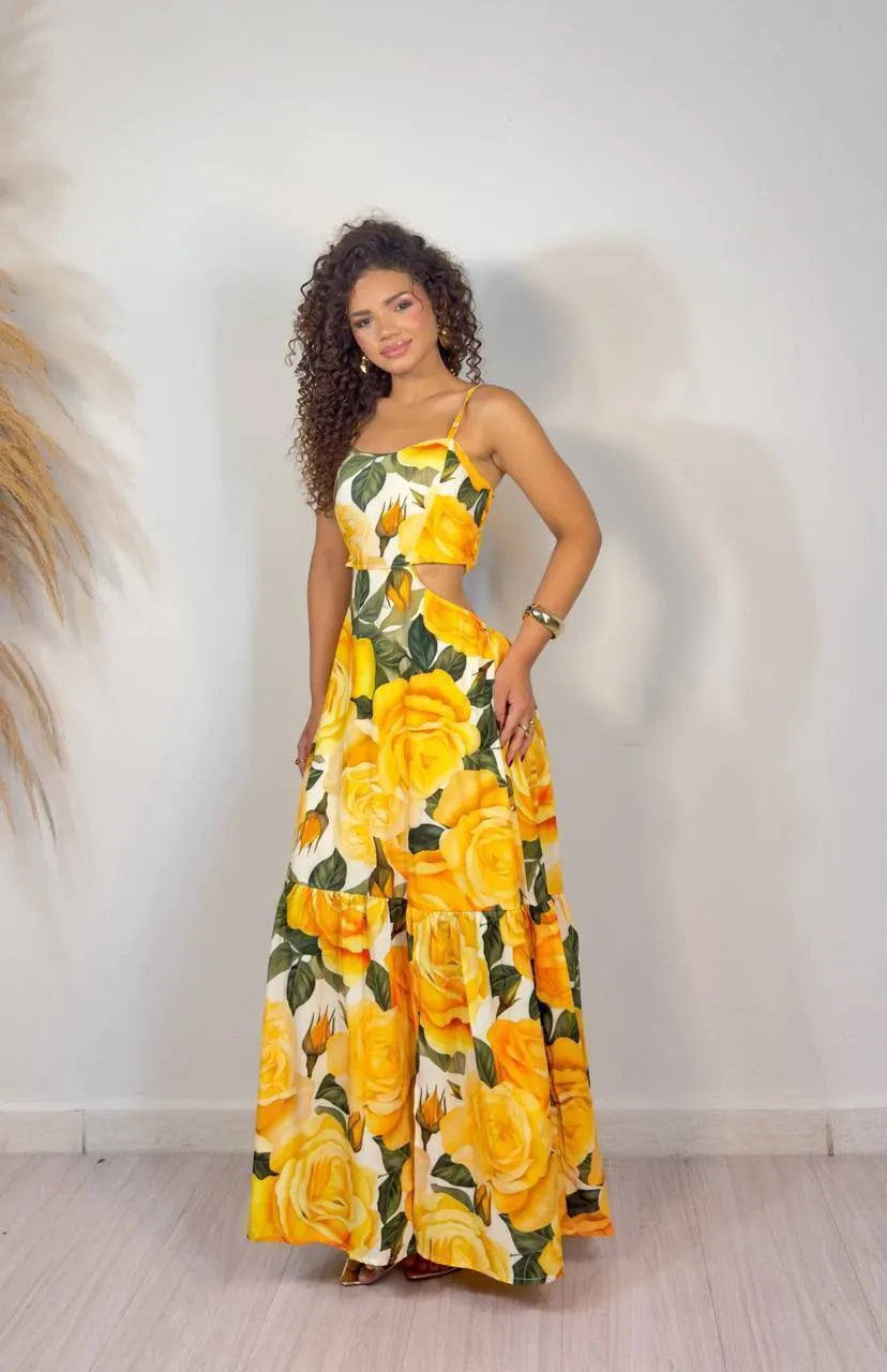 Women's Dress with Yellow Flowers