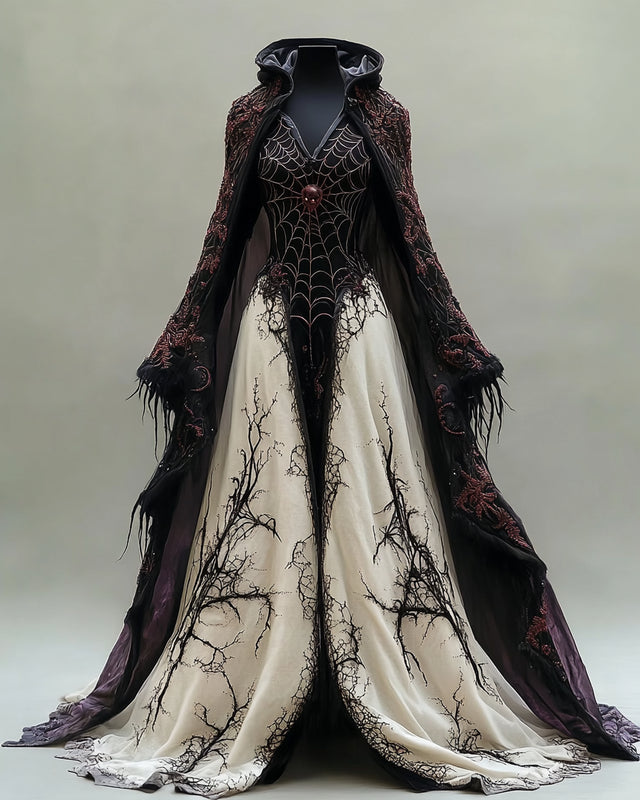 Women's Boho Witch Contrast Evening Dress 4052