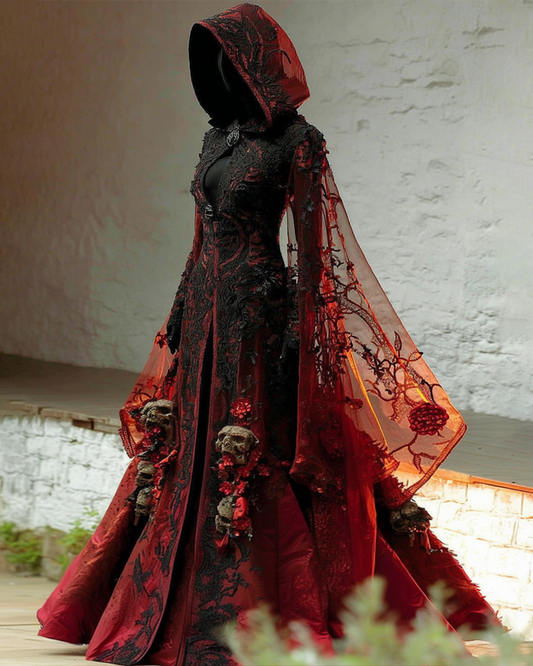 Giseabel Bohemian style  Gradient Lace Skull Patchwork Evening Dress 2de0