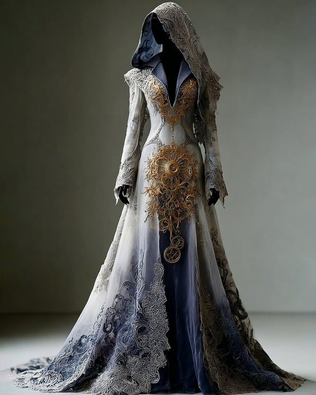 Giseabel Bohemian style  Contrasting Lace Embroidered Evening Dress eb76
