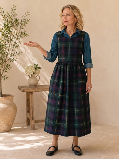 Heritage Tartan Cotton Pinafore Apron
