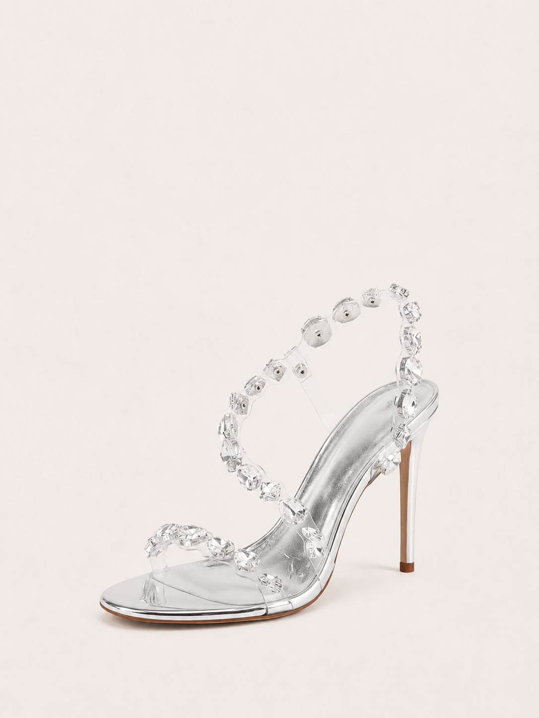 Sparkly Embellished Crystal Clear Strappy Sandals