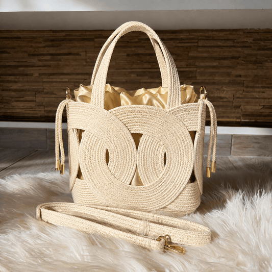 Sculpted Loop Woven Tote Bag – Ivory