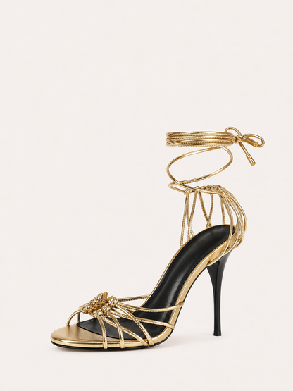 Strappy Lace Up High Heels Sandals
