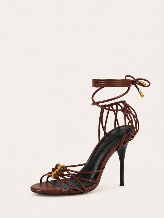 Strappy Lace Up High Heels Sandals