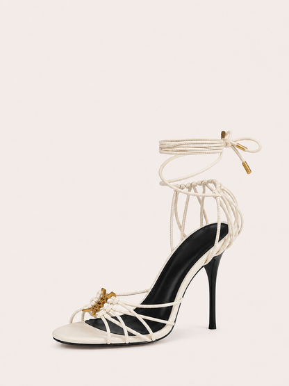 Strappy Lace Up High Heels Sandals
