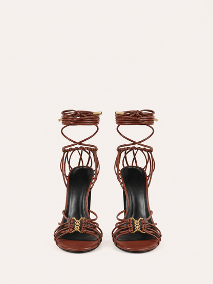Strappy Lace Up High Heels Sandals