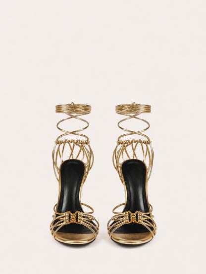 Strappy Lace Up High Heels Sandals