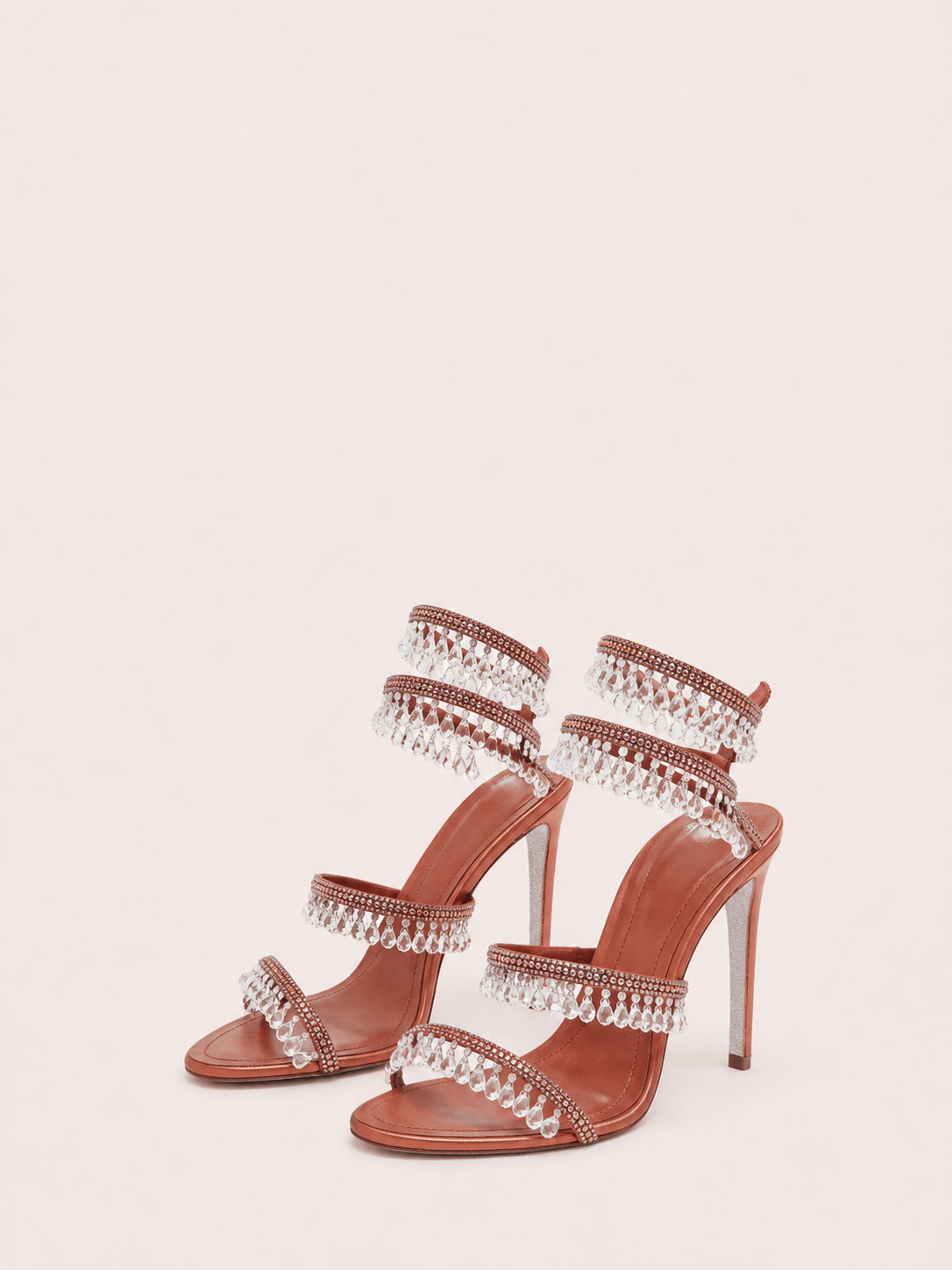 Rhinestone Wrap Around Strappy Stiletto High Heels