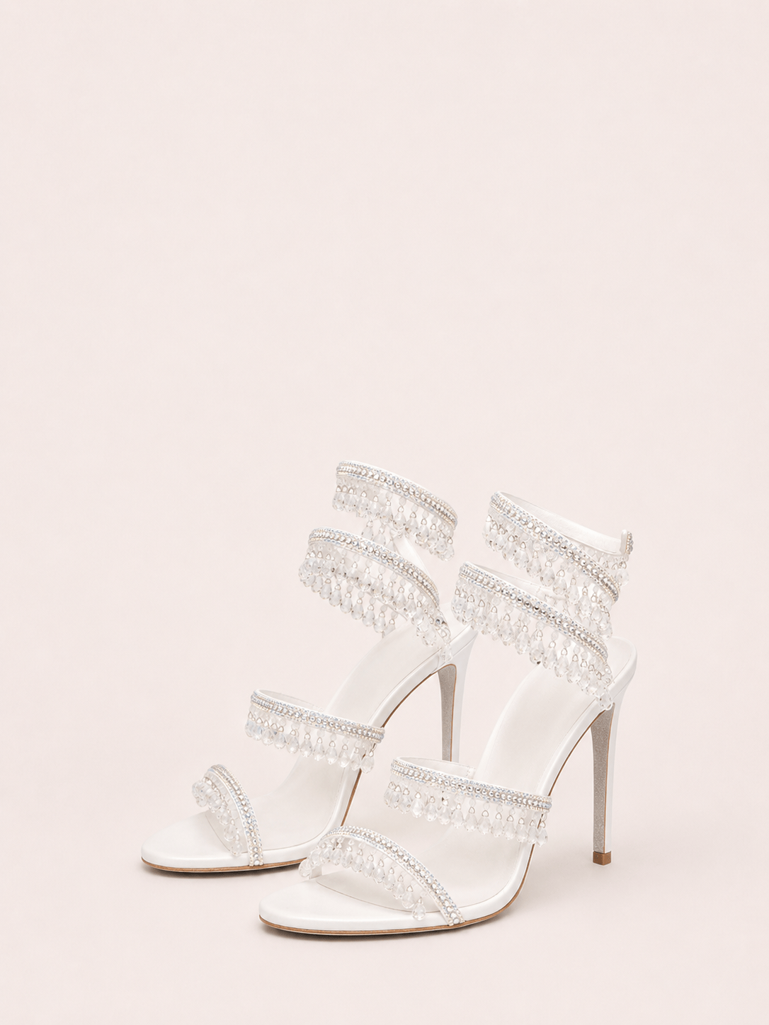 Rhinestone Wrap Around Strappy Stiletto High Heels