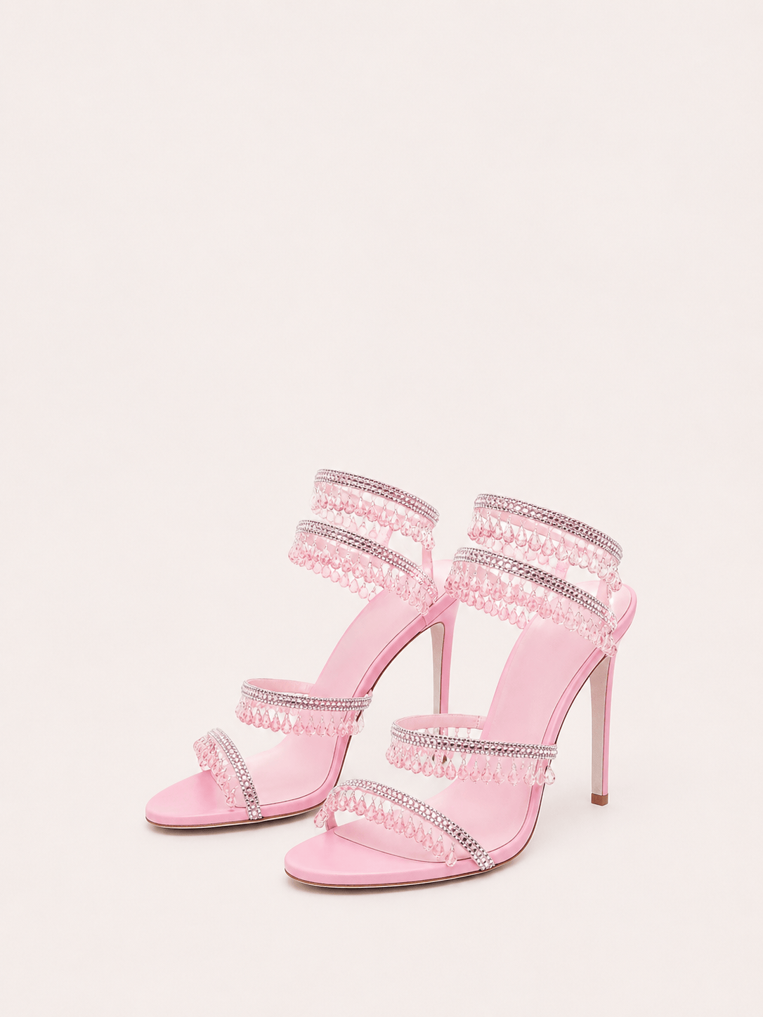Rhinestone Wrap Around Strappy Stiletto High Heels