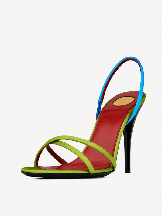 Colorful Satin Slingback Sandals