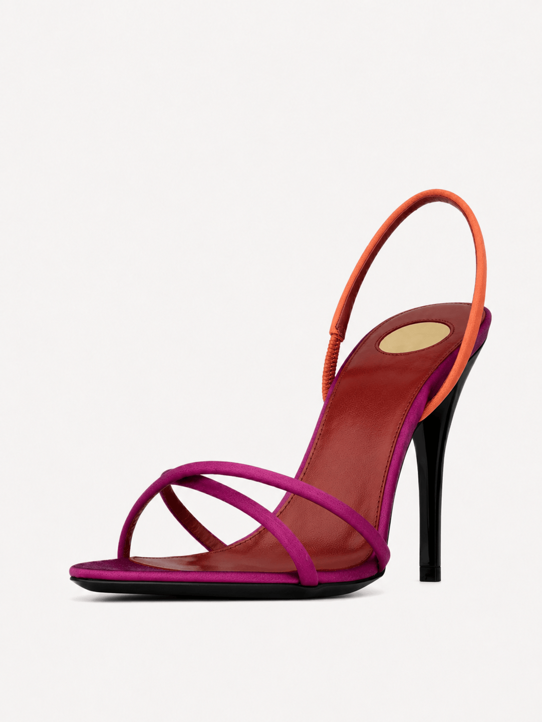 Colorful Satin Slingback Sandals