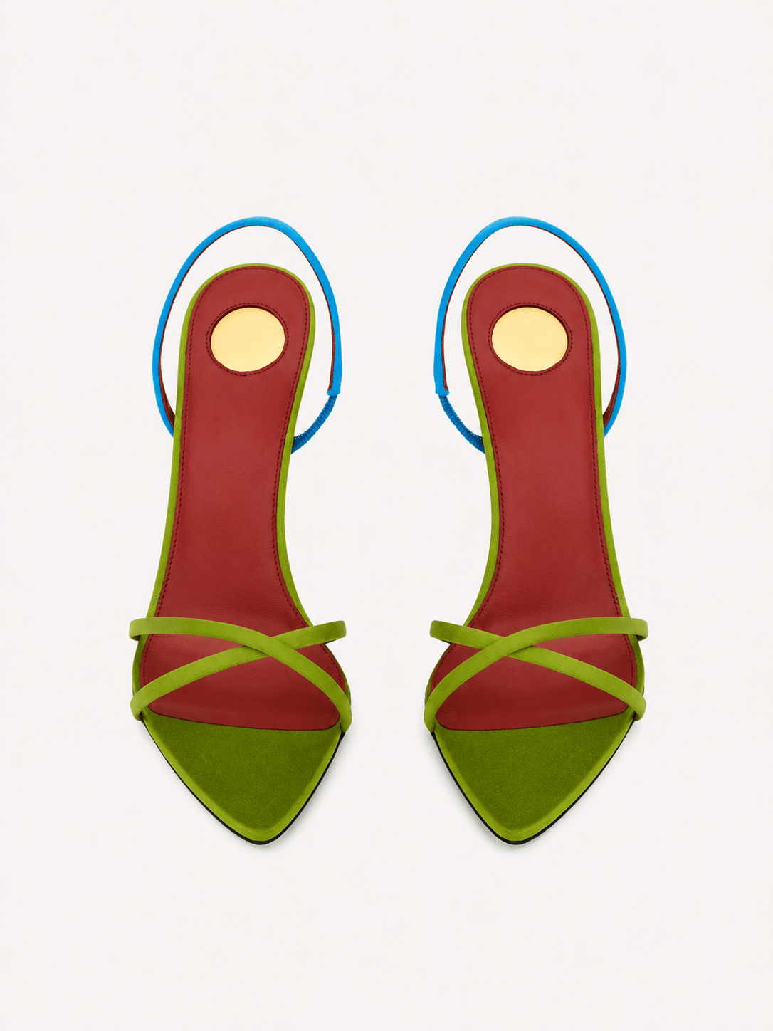 Colorful Satin Slingback Sandals