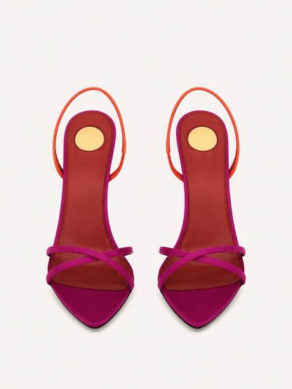 Colorful Satin Slingback Sandals