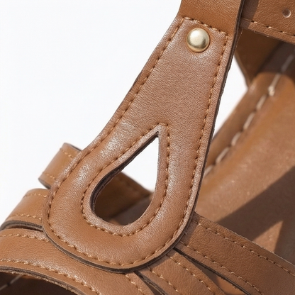 Roman Cutout Block Heel Sandals