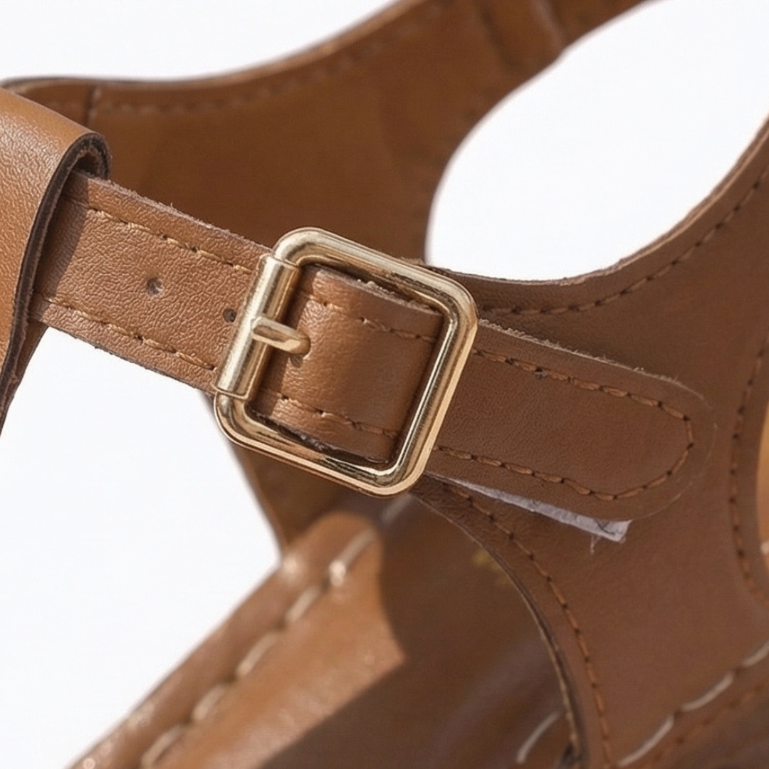 Roman Cutout Block Heel Sandals