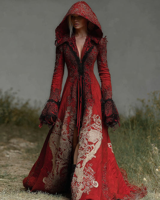 Giseabel Bohemian style gradient lace embroidered hooded Evening Dress d90c