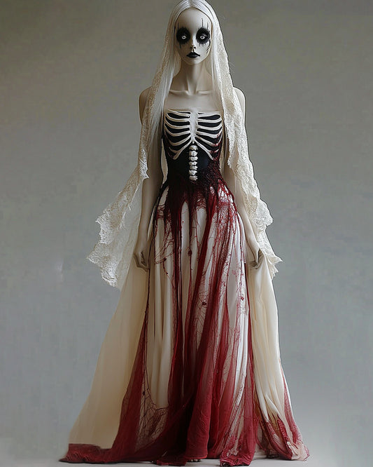 Giseabel Bohemian style Skull Bloodshot Lace Evening Dress d5e9