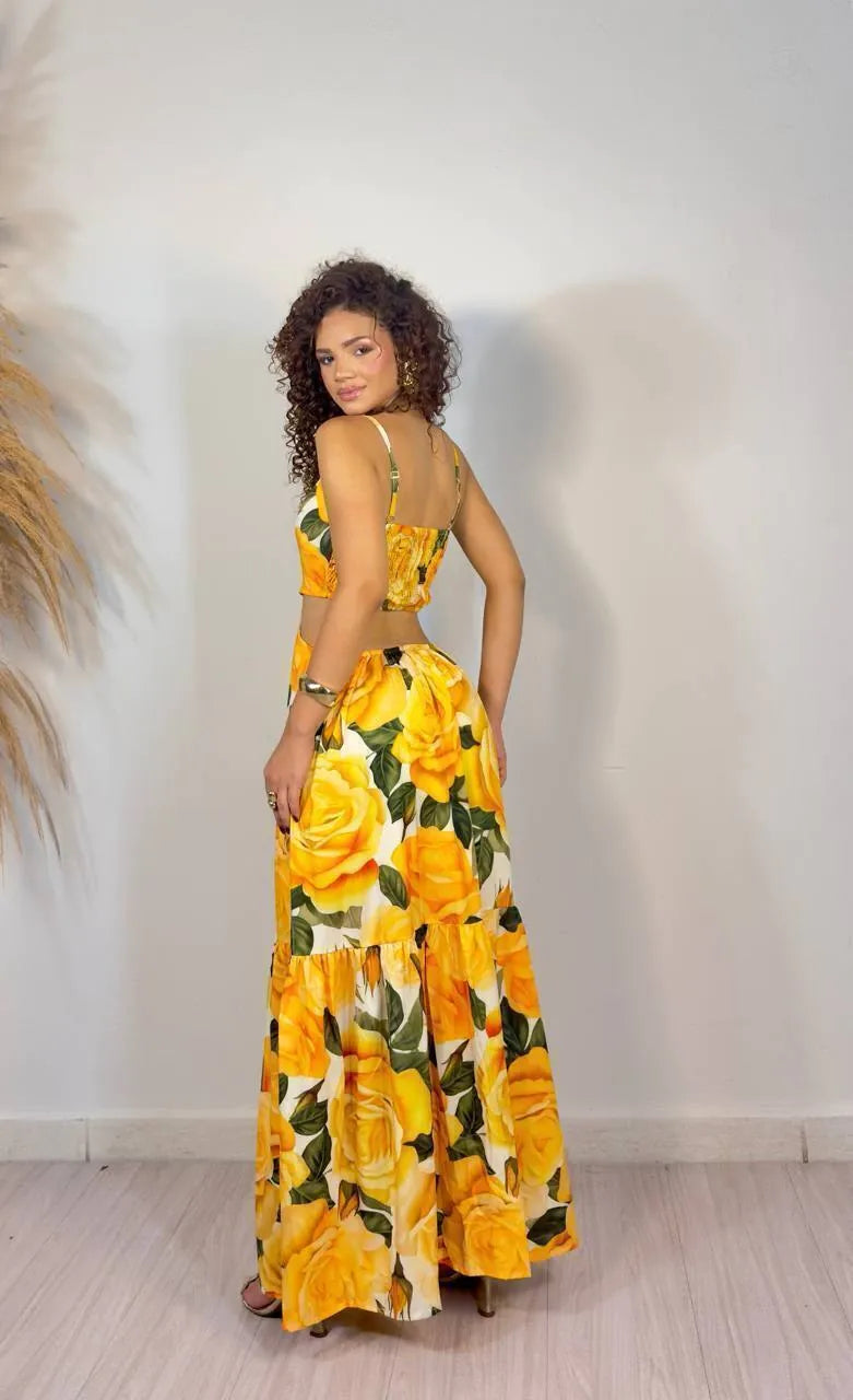 Women's Dress with Yellow Flowers