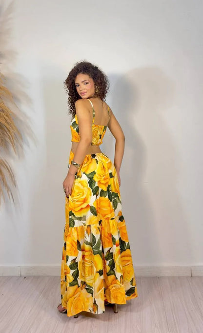 Women's Dress with Yellow Flowers