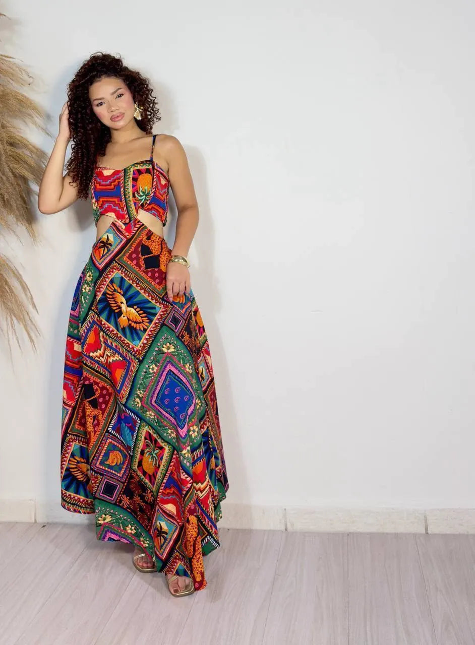 Women's Long Tropical Dress