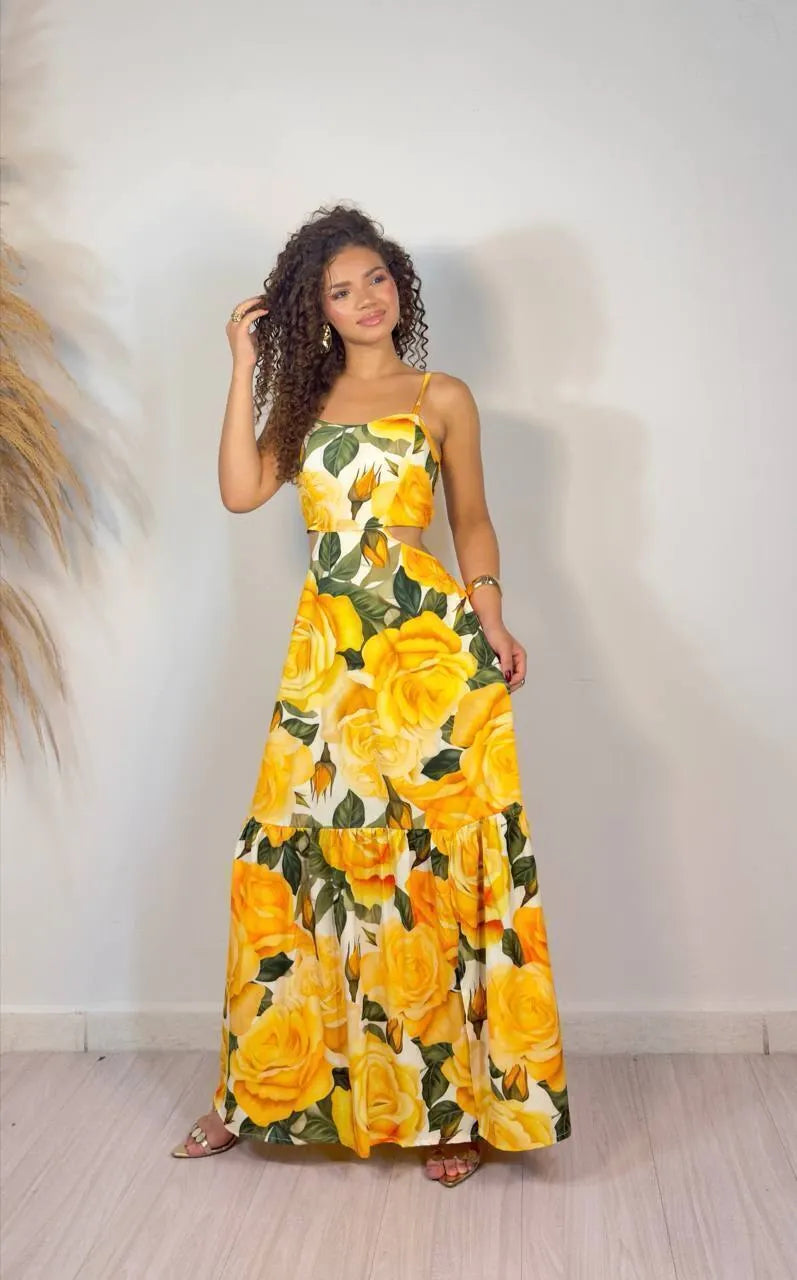 Women's Dress with Yellow Flowers