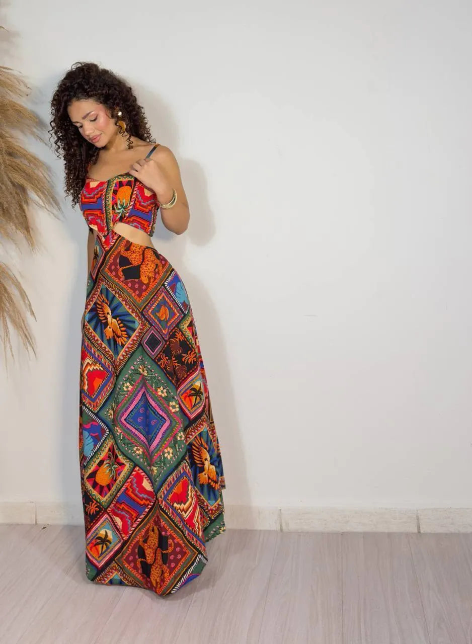 Women's Long Tropical Dress