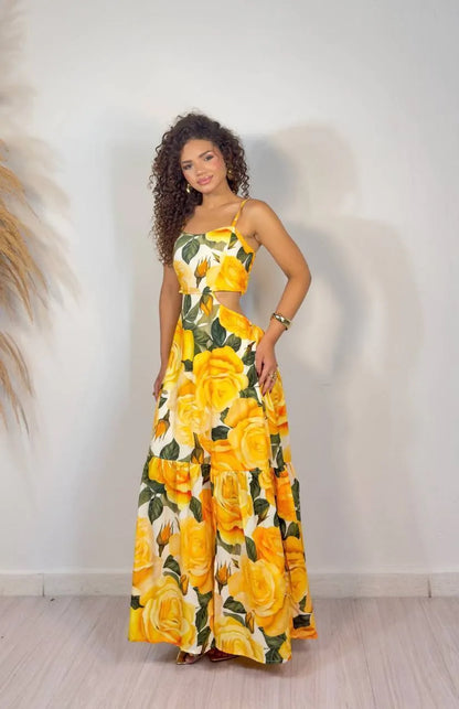 Women's Dress with Yellow Flowers
