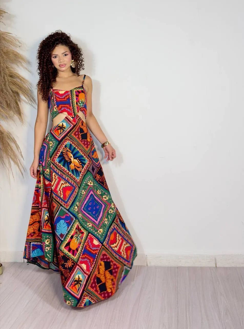 Women's Long Tropical Dress